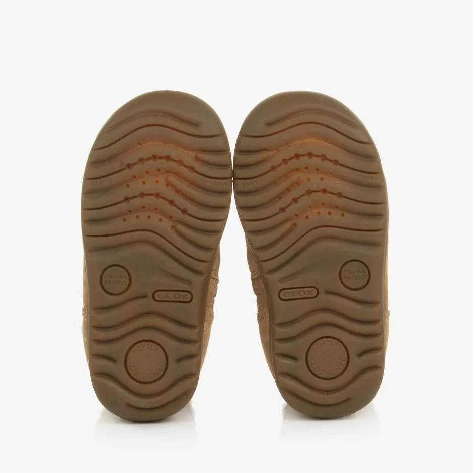 Geox Girls Beige Suede Leather Boots