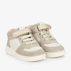 Mayoral Girls Beige Suede Leather High-Top Trainers Best