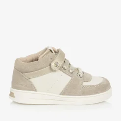 Mayoral Girls Beige Suede Leather High-Top Trainers Best