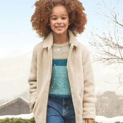 Mayoral Girls Beige Teddy Fleece Coat