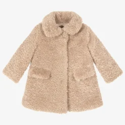 Monnalisa Girls Beige Teddy Fleece Coat Best