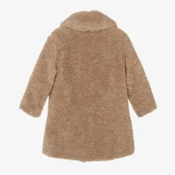Monnalisa Girls Beige Teddy Fleece Coat Online