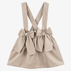 Phi Clothing Girls Beige Velvet Skirt Clearance