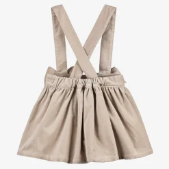 Phi Clothing Girls Beige Velvet Skirt Clearance