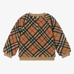Burberry Girls Beige Vintage Check Fleece Sweatshirt Online