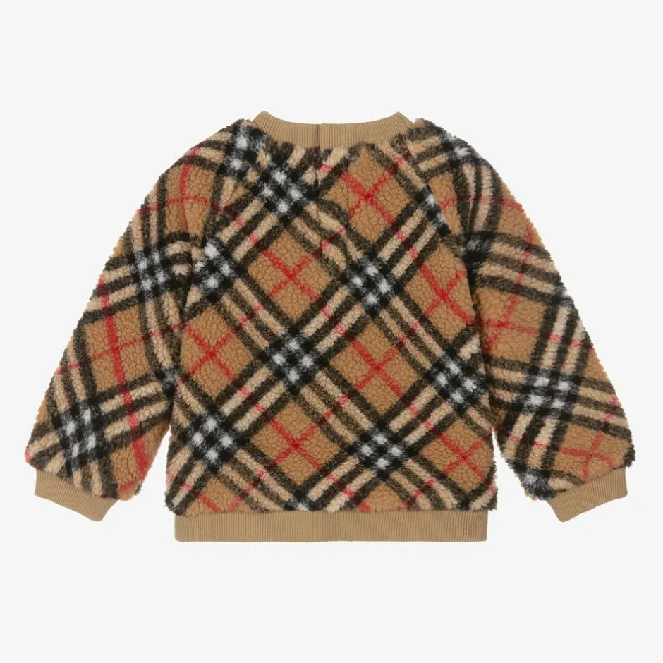 Burberry Girls Beige Vintage Check Fleece Sweatshirt Online