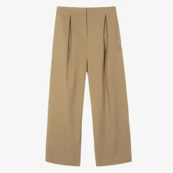 Burberry Girls Beige Wide Leg Twill Trousers Best