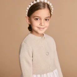 Beatrice amp; George Girls Beige Wool & Cashmere Cardigan Outlet