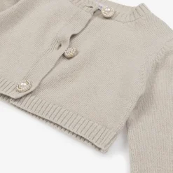 Beatrice amp; George Girls Beige Wool & Cashmere Cardigan Outlet