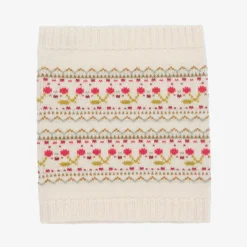 Bonpoint Girls Beige Wool & Cashmere Cherry Snood Hot