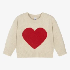 Petit Bateau Girls Beige Wool Knit Sweater Hot