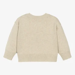 Petit Bateau Girls Beige Wool Knit Sweater Hot