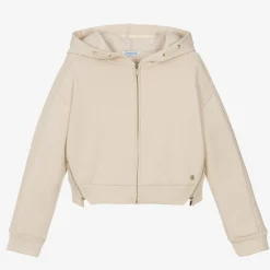 Mayoral Girls Beige Zip-Up Hoodie Outlet