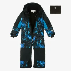 Deux par Deux Girls Black & Blue Storm Snowsuit Set Best