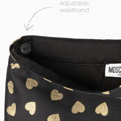 Moschino Kid-Teen Girls Black & Gold Hearts Jacquard Skirt Best