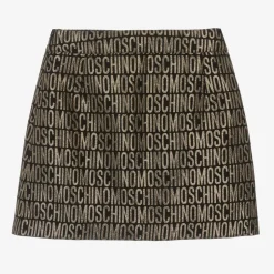 Moschino Kid-Teen Girls Black & Gold Jacquard Skirt Outlet