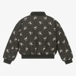 Calvin Klein Girls Black & Ivory Fleece Reversible Jacket Clearance