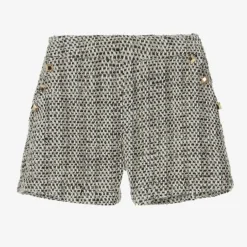 Fun amp; Fun Girls Black & Ivory Tweed Shorts Clearance