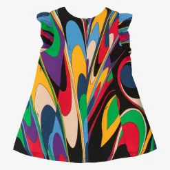 PUCCI Girls Black & Purple Onde Print Viscose Dress Best
