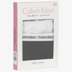 Calvin Klein Girls Black & White Cotton Knickers (2 Pack)