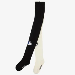 Wauw Capow Girls Black & White Organic Cotton Tights Online