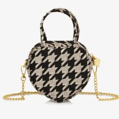 Angels Face Girls Black & Silver Houndstooth Bag (15cm) Black/Silver Online