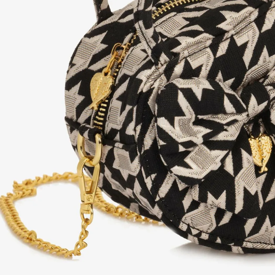 Angels Face Girls Black & Silver Houndstooth Bag (15cm) Black/Silver Online