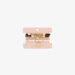 Angels Face Girls Black & White Bracelets (5 Pack) New