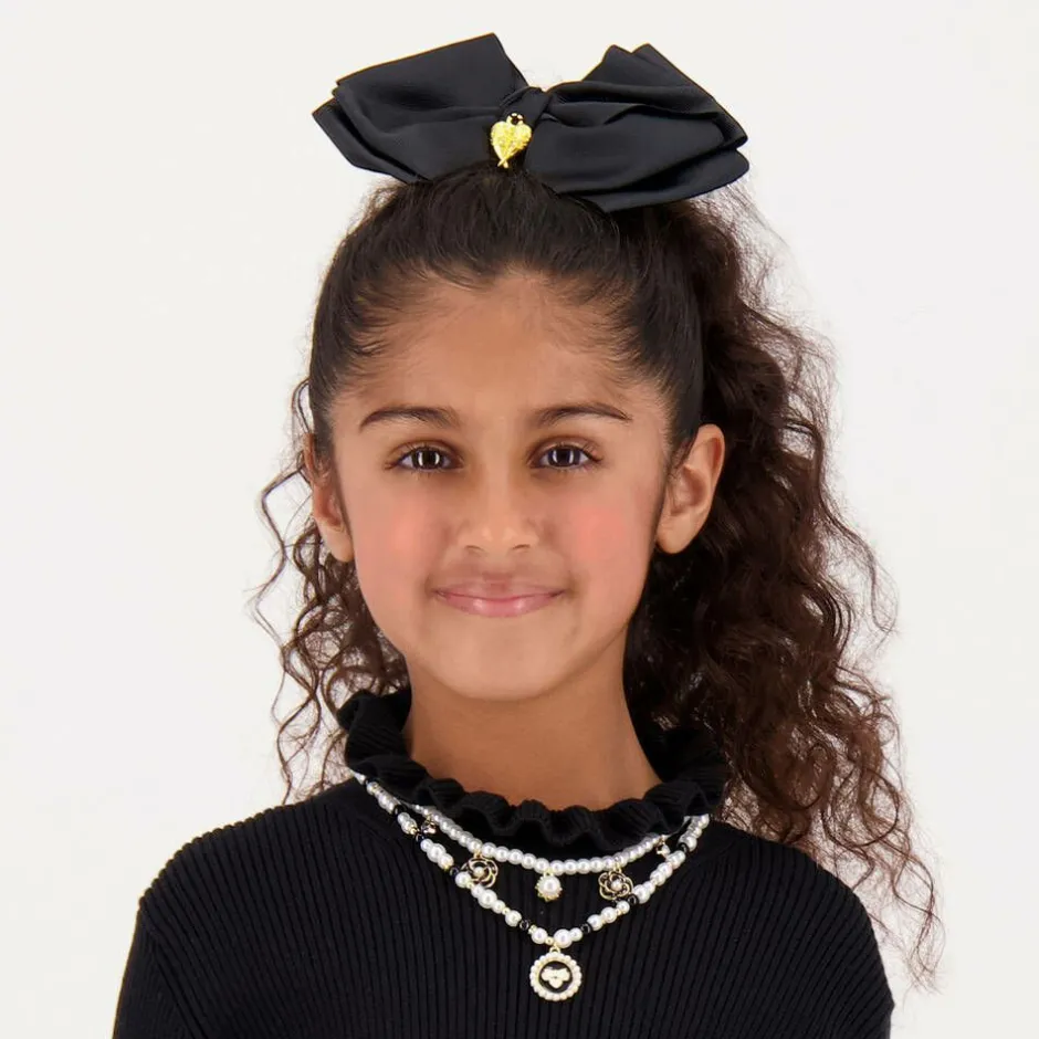 Angels Face Girls Black & White Pearl Necklace (41cm) Hot