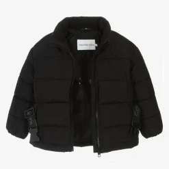 Calvin Klein Girls Black Belted Puffer Jacket Hot