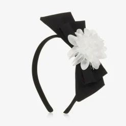 Patachou Girls Black Bow & White Floral Hairband Sale