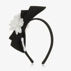 Patachou Girls Black Bow & White Floral Hairband Sale