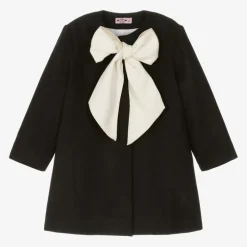 Phi Clothing Girls Black Bow Coat Online