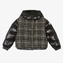 Moncler Enfant Girls Black Checked Dale Down Jacket Discount