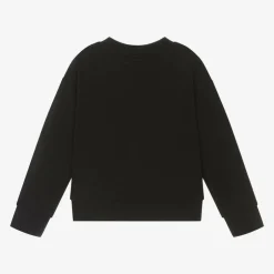 Stella McCartney Kids Girls Black Cotton Cat Sweatshirt Clearance