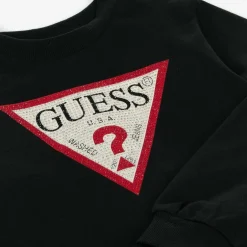Guess Girls Black Cotton Diamanté Sweatshirt Hot