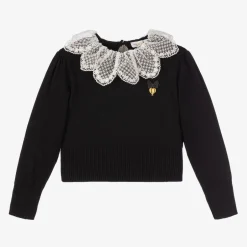 Angels Face Girls Cotton Knit Sweater Black Clearance