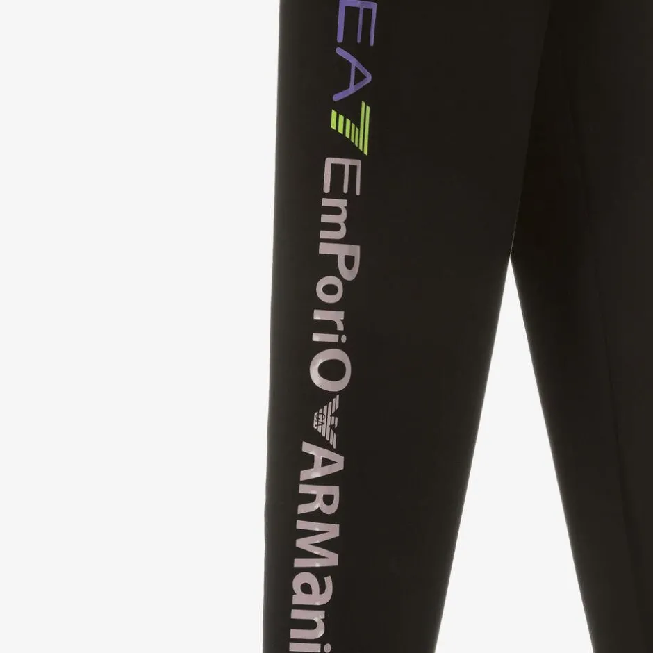 EA7 Emporio Armani Girls Black Cotton Leggings Online