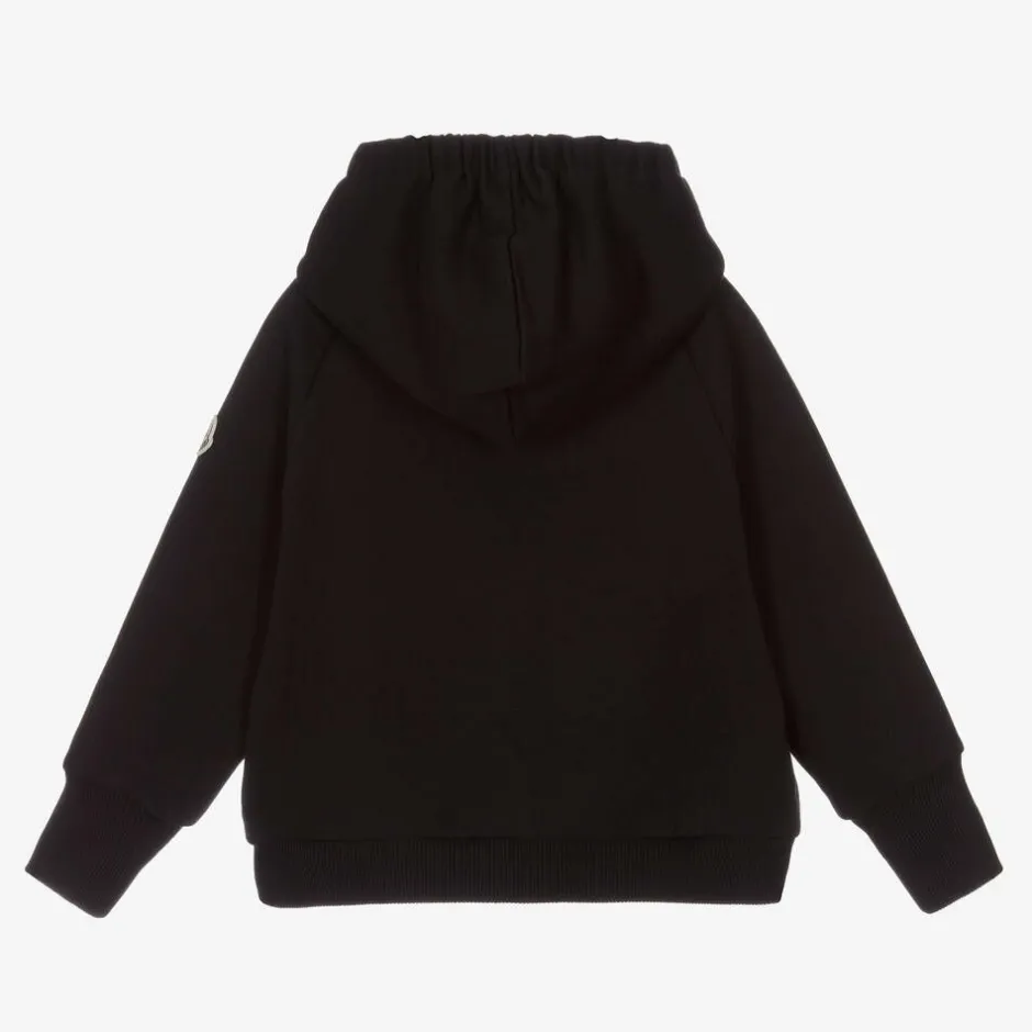 Moncler Enfant Girls Black Cotton Logo Hoodie Online