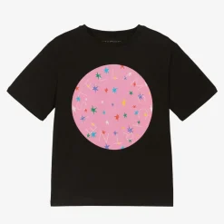 Stella McCartney Kids Girls Black Cotton Star Logo T-Shirt Best
