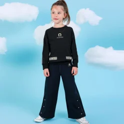 AIGNER Girls Black Cotton Sweatshirt Outlet