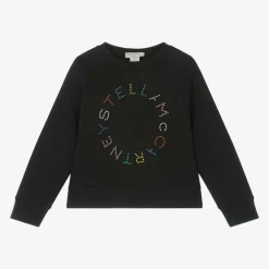 Stella McCartney Kids Girls Black Cotton Sweatshirt Outlet
