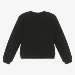 Moschino Kid-Teen Girls Black Cotton Teddy Bear Sweatshirt Hot