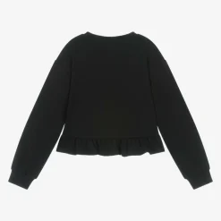Moschino Kid-Teen Girls Black Cotton Teddy Bear Sweatshirt Discount