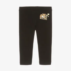 Moschino Baby Girls Black Cotton Teddy Bear Leggings Online