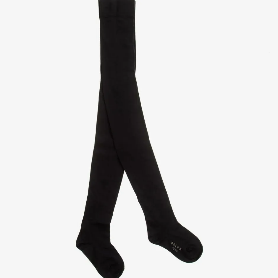 Falke Girls Black Cotton Tights Clearance