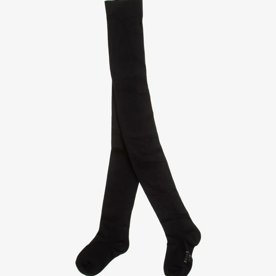 Falke Girls Black Cotton Tights Clearance