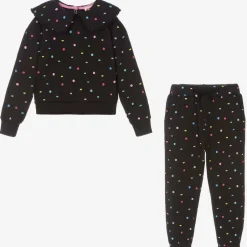 Joyday Girls Black Cotton Tracksuit Sale