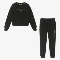 Tommy Hilfiger Girls Black Cotton Tracksuit Best