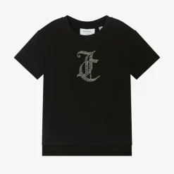 Juicy Couture Girls Black Cotton T-Shirt Clearance